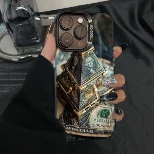 Coque de téléphone de luxe en or <span class=keywords><strong>pyramide</strong></span> pour iphone 17 16 15 Pro Max 15 14 13 12 11 accessoires de téléphone - Product Image 1