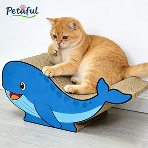Wholesale Blue Whale Shape Modern <strong>Cat</strong> Scratcher Board Eco-Friendly Corrugated Cardboard Sustainable Durable Carton Packaging - Product Image 1