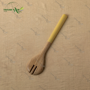 Juego duradero de 2 cucharas y tenedores de bambú Sunny Touch para servir cocina/ensalada en la cocina - Product Image 3