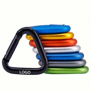 Custom Durable Outdoor Climbing Hammock Locking <b>Clips</b> Keychain Hook Triangle Type Aluminum Alloy Carabiner Laser Engraved - Product Image 1