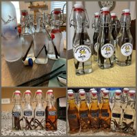 Bouteilles en verre à couvercle basculant pour extraits faits maison, jus de coquito, bouchons hermétiques anti-fuite, joints supplémentaires, diffuseur à bâtonnets
