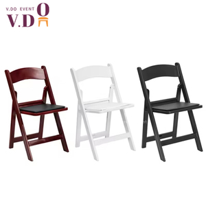 Venta al por mayor de fábrica, alquiler al aire libre, sillas de mesa plegables para fiestas, silla plegable de resina de boda de plástico blanco - Product Image 6