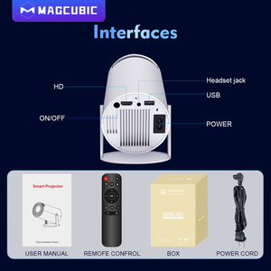 Magcubic HY300pro Nuevo Mini proyector portátil con Android 11 4K Soporte 300ANSI <span class=keywords><strong>WIFI</strong></span> 6 BT 5,4 Proyector giratorio ligero - Product Image 6
