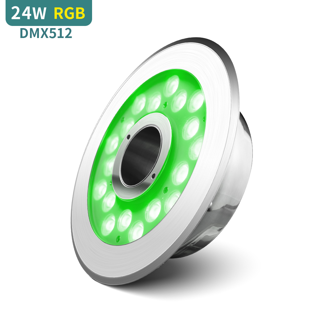 Водонепроницаемый подводный наземный фонтан DC24V 24W LED RGB DMX512 управление IP68 структура