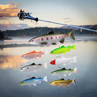 Leurre souple de pêche avec tête plombée et hameçon, 12cm 15cm, Swimbait artificiel réaliste pour truite, imitation de leurre souple