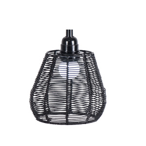 โคมไฟแขวนหวาย E27 LED ทรงกลม สีดำล้วน ควบคุมด้วยสวิตช์ สำหรับห้องน้ำชา ร้านอาหาร โรงแรม เกสต์เฮาส์ - Product Image 5