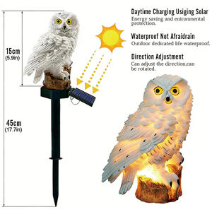 Luces Solares LED Decorativas de Resina con Forma de Búho para Jardín, Lámpara de Paisaje para Exteriores, Césped, Patio, Camino, Decoración de Jardín - Product Image 4