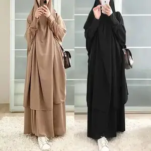 Ramadan Hooded Muslim Women Hijab Dress Prayer Garment Jilbab Abaya Long Khimar Eid Gown Abayas Skirt Sets Islamic Clothes Burka