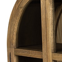 Librero de Madera con Puerta de Vidrio y Diseño Arqueado Estilo Shabby Chic