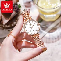 Montre à quartz pour femme OLEVS 5866, bracelet en acier inoxydable, élégante, tendance, design minimaliste et luxueux, OEM ODM personnalisé.