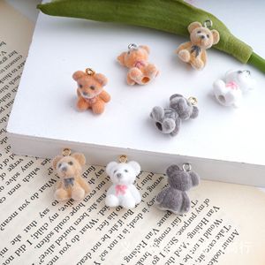 Boneka Beruang Teddy Fuzzy Flocking, Aksesoris Flocking untuk Pembuatan Perhiasan, Gantungan Kunci, Gelang, Anting, Kalung, Grosir, Souvenir Pesta Pernikahan - Product Image 1