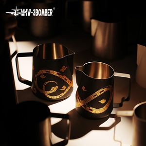 Cafetière italienne professionnelle MHW-3BOMBER, édition limitée Année du Serpent, avec réservoir à lait en métal moderne et motif floral Bomber - Product Image 2
