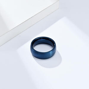 Men's 8mm Matte Titanium Steel <b>Ring</b> <b>Plain</b> Band Daily Wear Jewelry Gold Black Blue Silver Color Options - Product Image 3