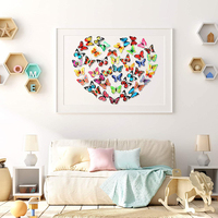 Populaire et moderne, mini veilleuse LED 3D papillon, autocollant mural décoratif pour chambre, maison, fête et ambiance festive