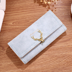 New Long <strong>Wallet</strong> Women's Zipper <strong>Deer</strong> Head Handbag <strong>With</strong> Multi Card Lychee Pattern Zero <strong>Wallet</strong>