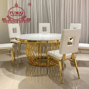 FUMAI FURNITURE Modern <b>Round</b> Mdf Top Metal Dining <b>Table</b> Contemporary Hotel Furniture for Wedding Events - Product Image 3