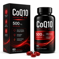 CoQ10 500mg Gélules Molles 60 Unités Capsules d'Ubiquinone pour le Soutien Cardiovasculaire et l'Énergie Mitochondriale Prix Usine