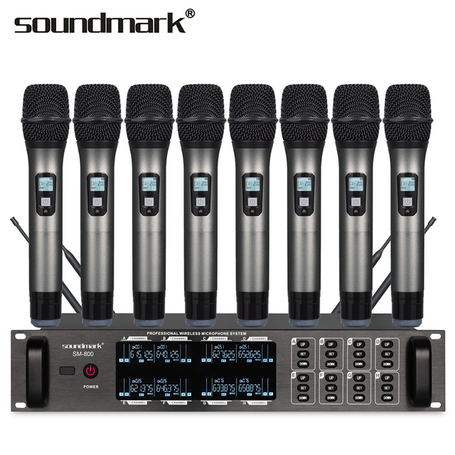 New Product Soundmark SM-800 002 8-Channel UHF Handheld Wireless Microphone System Black