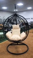 Fauteuil suspendu œuf pas cher pour patio, avec coussin imperméable, idéal pour jardin et cour arrière