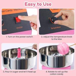 Commercial Portable High-Speed Automatic <strong>Pink</strong> Cotton <strong>Candy</strong> Machine Full Mini Electric for Bakery Sugar Food <strong>Candy</strong> <strong>Floss</strong> - Product Image 3