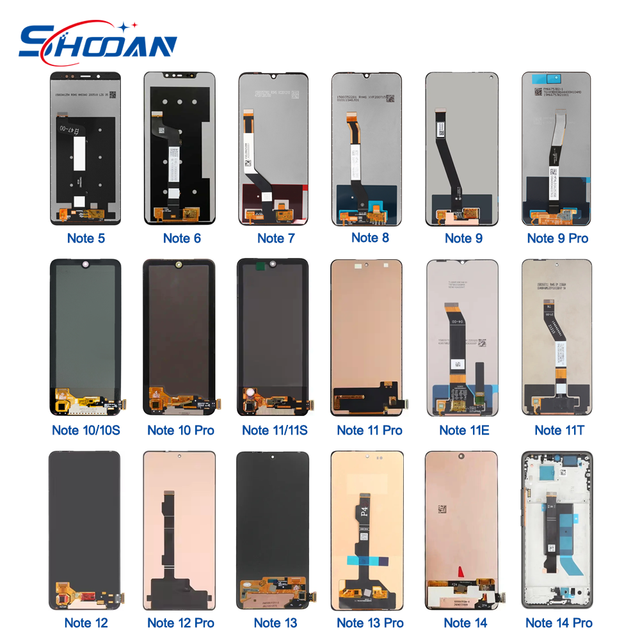 Wholesale Original Mobile Phone Lcds for Redmi Note 5 6 7 8 9 10 11 11S 11T 12 13 14 Pro 4G 5G AMOLED Tela Digitizer Replacement