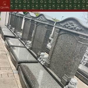 Lápida de Granito GOLDKING con Diseño Clásico, Tallados Florales y Detalles de Cabeza de León para <span class=keywords><strong>Monumento</strong></span> Funerario, Mausoleo Familiar - Product Image 4