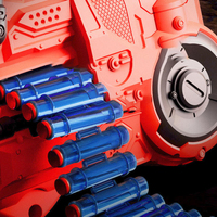Pistolets jouets balle molle automatique électronique en plastique balle molle fléchette en mousse Gatling pistolet Nurf jouet sûr avec chaîne d'éjection de coquille