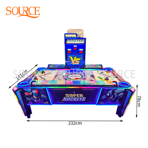 SOURCE Grande taille incurvée à jetons Table de hockey à air électrique Machine de jeu d'arcade ami meilleur jeu choisi - Product Image 6