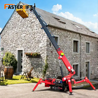 Mini-grue araignée mobile Fasterlift certifiée CE, alimentée au diesel/électrique/essence, hauteur de levage de 25 m, capacité de 1 à 16 tonnes, énergie