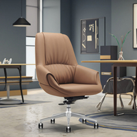 Chaise de salle à manger en cuir ergonomique moderne de qualité commerciale