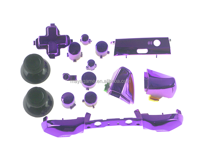 Replacement Chrome Plating RT LT RB LB ABXY Button Full Set Button for Xbox One S Slim Controller