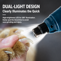 Lime à ongles électrique portable et silencieuse 2-en-1 en plastique moderne pour animaux de compagnie, coupe-griffes indolore pour chiots, rechargeable, idéale pour les voyages