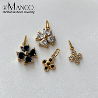 Collar y Pulsera EManco con Colgante de Corazón y Trébol, Chapado en Oro con Circonitas, Regalo de Joyería para Cumpleaños y Aniversarios
