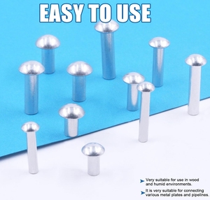 Tamaño personalizado Industria 304 Acero inoxidable <span class=keywords><strong>Cabeza</strong></span> redonda <span class=keywords><strong>plana</strong></span> Gb867 Semi Snap <span class=keywords><strong>Cabeza</strong></span> redonda <span class=keywords><strong>Remache</strong></span> sólido para uso en interiores y exteriores - Product Image 5