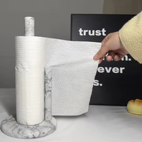 Support de mouchoirs en papier en marbre naturel et durable, multifonctionnel, avec base colonne, personnalisable pour hôtels et cuisines - Vente en gros