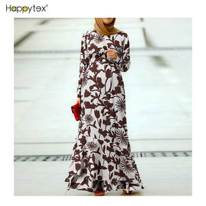 Venta al por mayor fiesta islámica musulmana manga larga madre e <span class=keywords><strong>hija</strong></span> vestido de noche musulmán para exteriores con hermosa impresión - Product Image 4