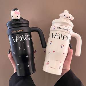 Taza de Viaje de Acero Inoxidable 304 con Aislamiento <span class=keywords><strong>al</strong></span> Vacío de Doble Pared de 550 ml, Termo Bonito para Exteriores, Diseño Americano con Asa para Agua - Product Image 3