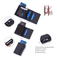 Dompet pendek Pria Anti pencurian, dompet genggam tas kecil pemblokir RFID merek mewah, tempat kartu kredit Anti pencurian