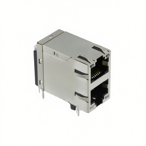 Connecteur Ethernet double RJ45 monté sur circuit imprimé 8P8C blindé en métal - Product Image 2