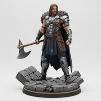 Modèle de figurine de roi guerrier occidental en résine PVC 3D sur mesure, collection de statues, ornement de bureau