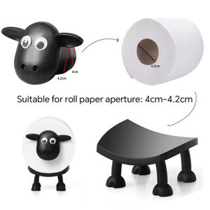 Moderno Soporte de Papel Higiénico de Plástico con Forma de Oveja, Divertido Soporte de Rollo de Papel para Baño, Bonito Soporte de Papel Decorativo con Forma de Oveja Negra, Accesorios para el Baño - Product Image 4