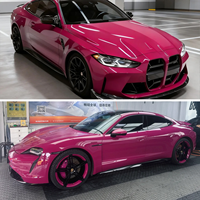 Film de protection de peinture TPU auto-cicatrisant double usage, rouge rose, haute brillance, résistant aux rayures, autocollant pour voiture en rouleau