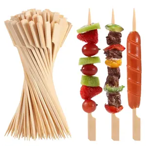 Espetos de bambu para aperitivos Picaretas Cocktail para frutas, salsicha, churrasco Snacks, bambu Natural Paddle Espeto Mini Food Sticks