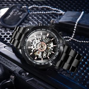 Montre mécanique automatique squelette pour homme Hot Winner 340, squelette doré, vintage, montre pour homme, montres pour hommes, marque haut de gamme, montre-bracelet de luxe - Product Image 4