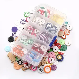 Garment Accessories 100PCs 12.5mm size Round Plastic Button with box 2 holes Craft Sewing Children's Garment Sewing Notions