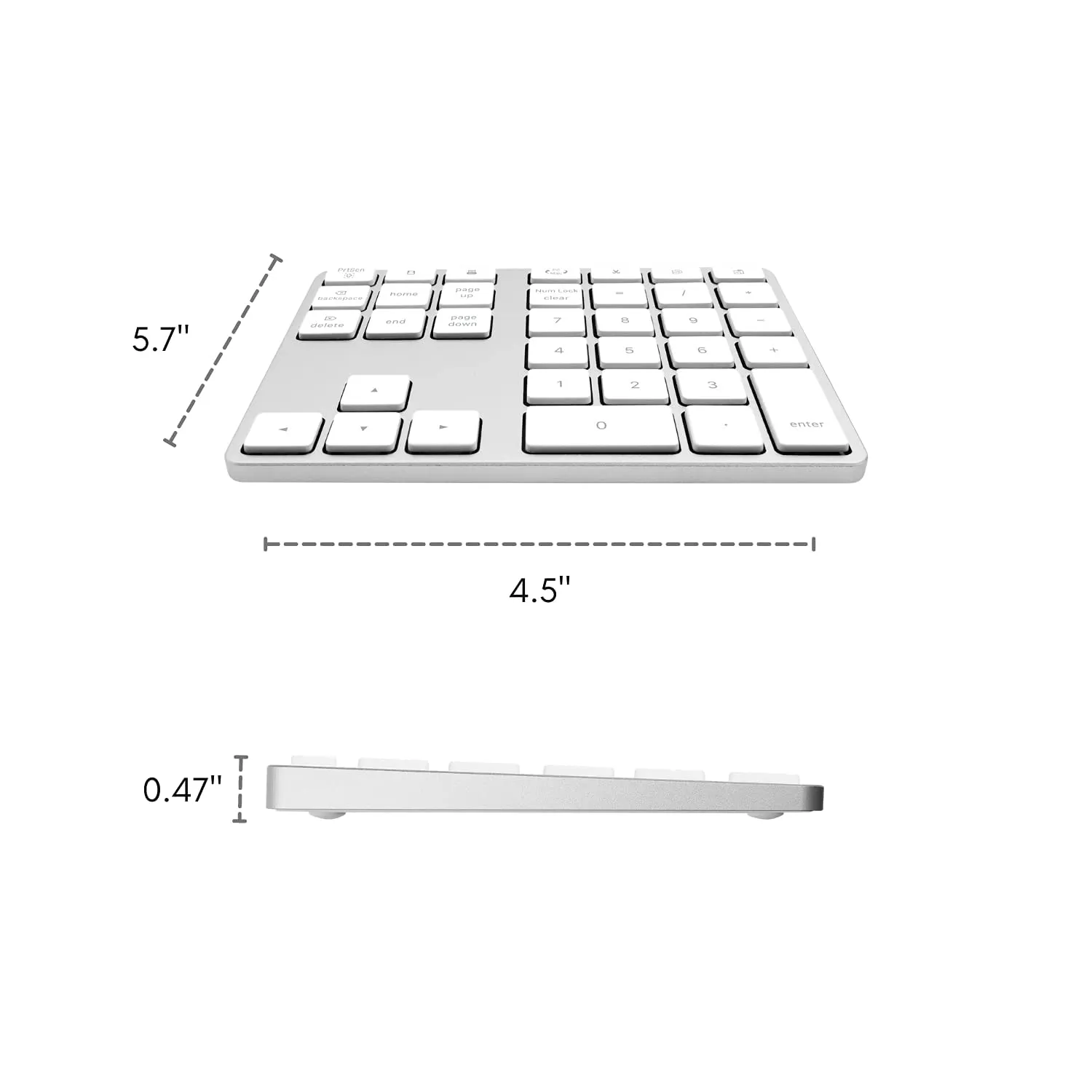 35 tasti Apple Style USB C tastiera numerica Bluetooth in alluminio ricaricabile, Pad numerico Wireless, tastiera numerica Bluetooth