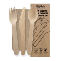 Ustensile biodégradable Couverts Cuillère Fourchette en bois Ensemble pour la cuisine