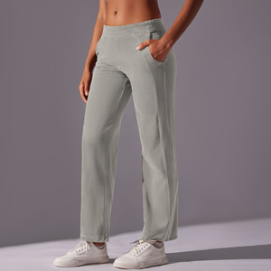 <span class=keywords><strong>Pantaloni</strong></span> Casual in Corduroy Tinta Unita a <span class=keywords><strong>Costine</strong></span>, Gamba Dritta, Vita Alta Elasticizzata, Traspiranti, Impermeabili, di Tendenza - Product Image 4
