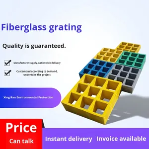 Стеклопластиковый решетчатый настил Hongtuo, полированный вручную, на заказ, производство Китай, для городского озеленения и покрытия дренажных канав - Product Image 5