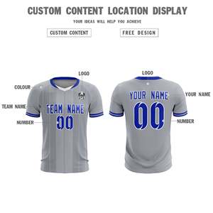 Custom Gray Classic Striped Personalized Soccer Tops/Sets Jersey - Product Image 4